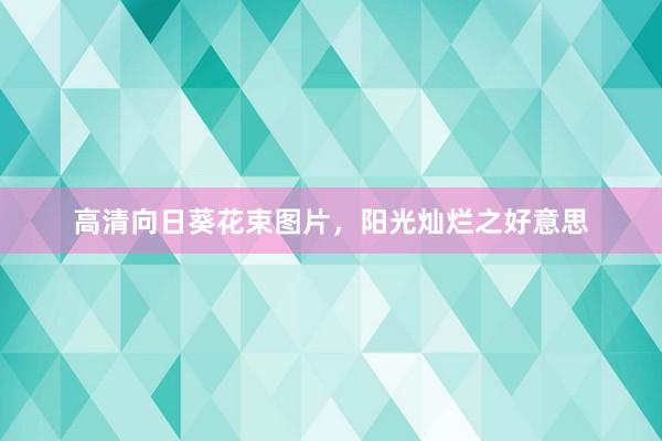 高清向日葵花束图片，阳光灿烂之好意思