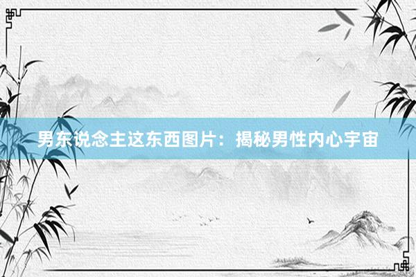 男东说念主这东西图片：揭秘男性内心宇宙