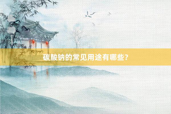 碳酸钠的常见用途有哪些？